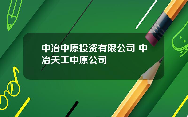 中冶中原投资有限公司 中冶天工中原公司